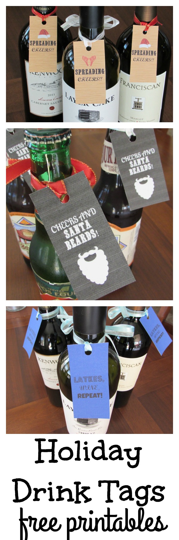 Holiday Drink Tags. Free printables for the holidays!