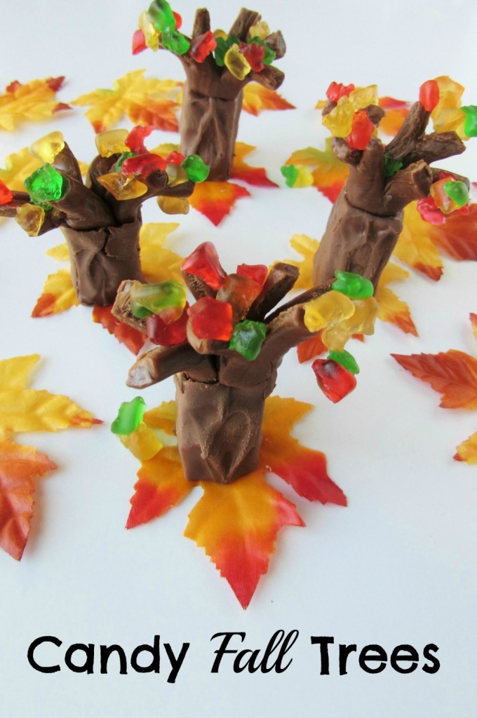 Candy Fall Trees easy to make desserts for a fall party or just for a fun fall treat! - Val Event Gal