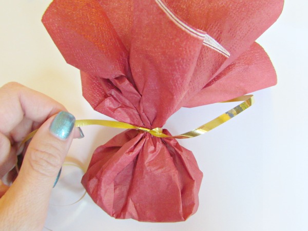 tie bag with ribbon