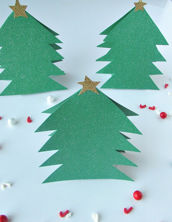 Christmas trees with star on top