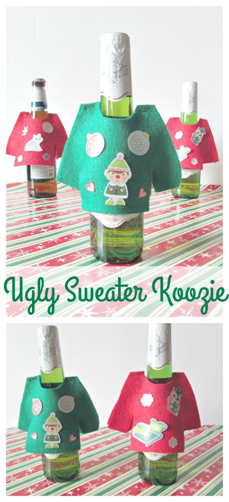 Ugly Sweater Koozies, dress up your dirinks at a holiday party with ugly sweater koozies!