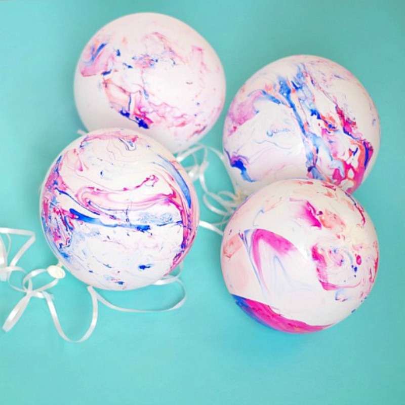 colorful marbled balloons