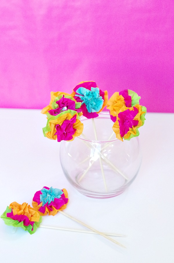 mexican flower drink stirrers for a fiesta