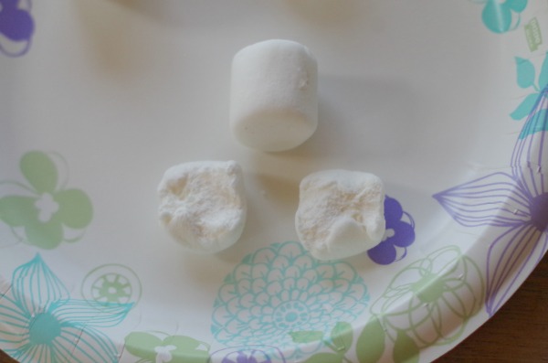 rip marshmallow in half