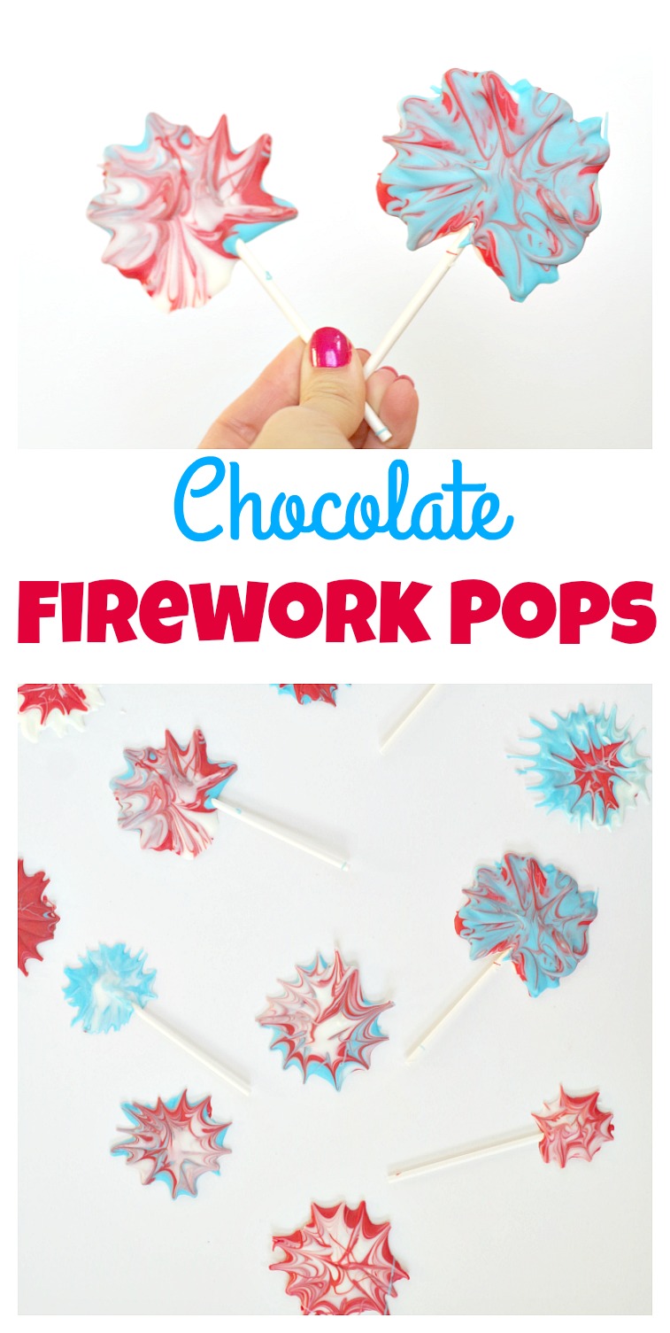 Chocolate Firework Pops! Anyone can make this adorable dessert for 4th of July
