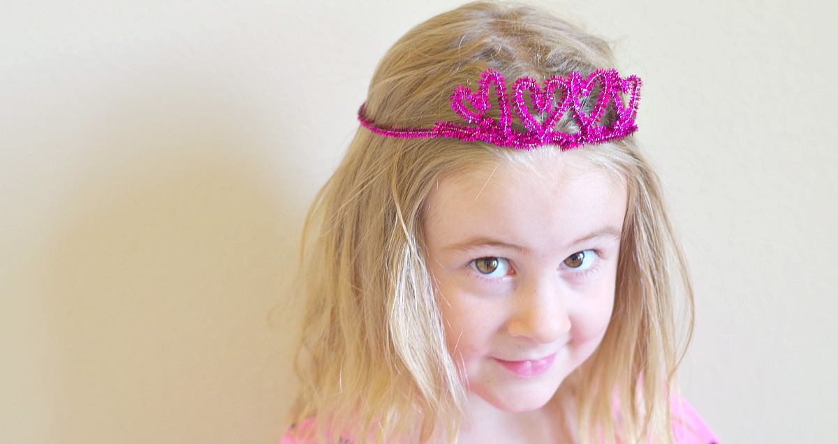 heart sparkle pipe cleaner crown