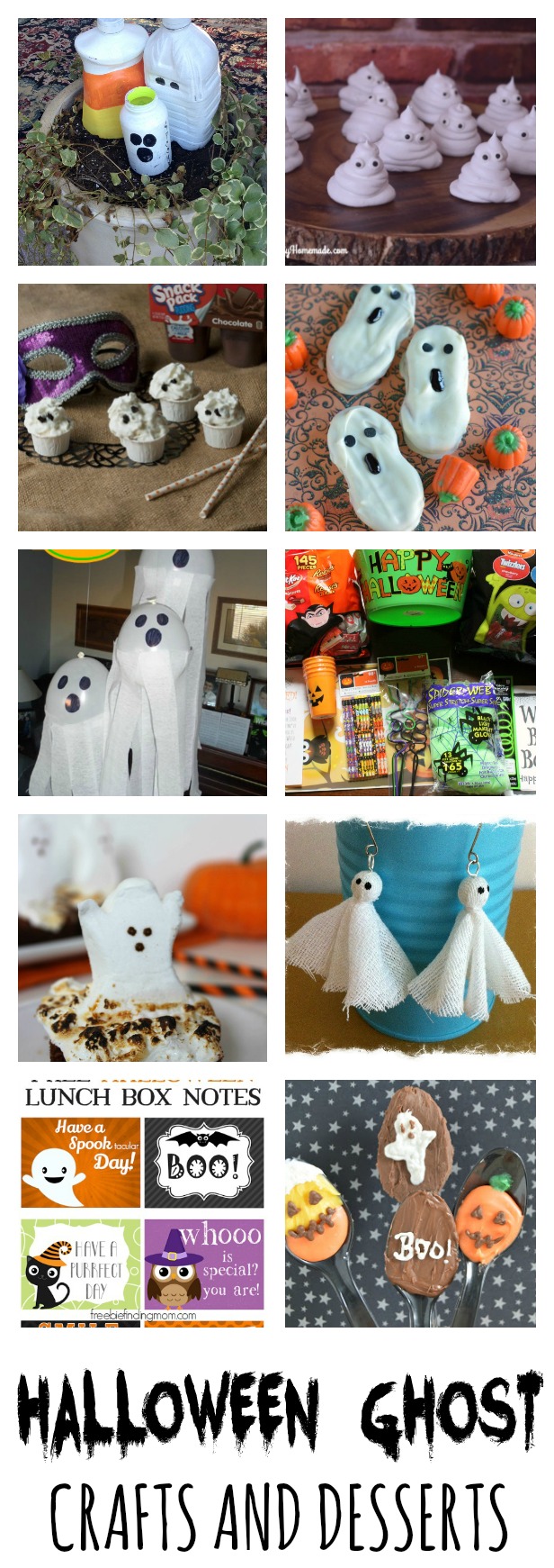 Halloween Ghost Crafts and Desserts! Simple and fun Halloween ghost ideas.