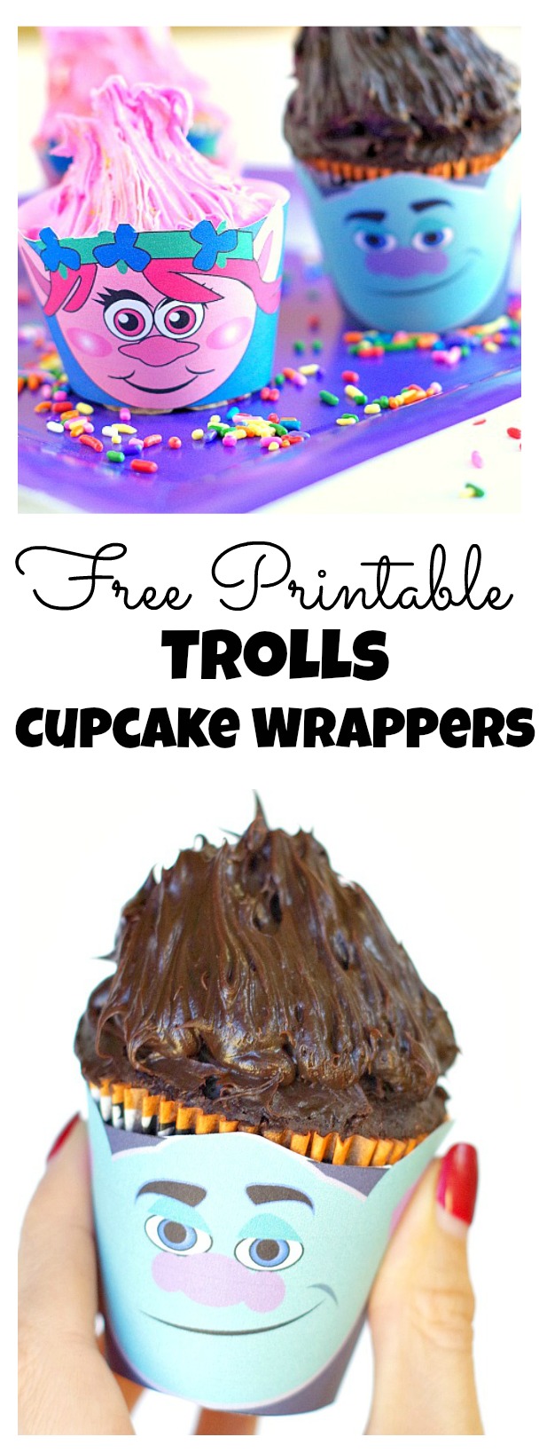 Free Printable Trolls Cupcake Wrappers