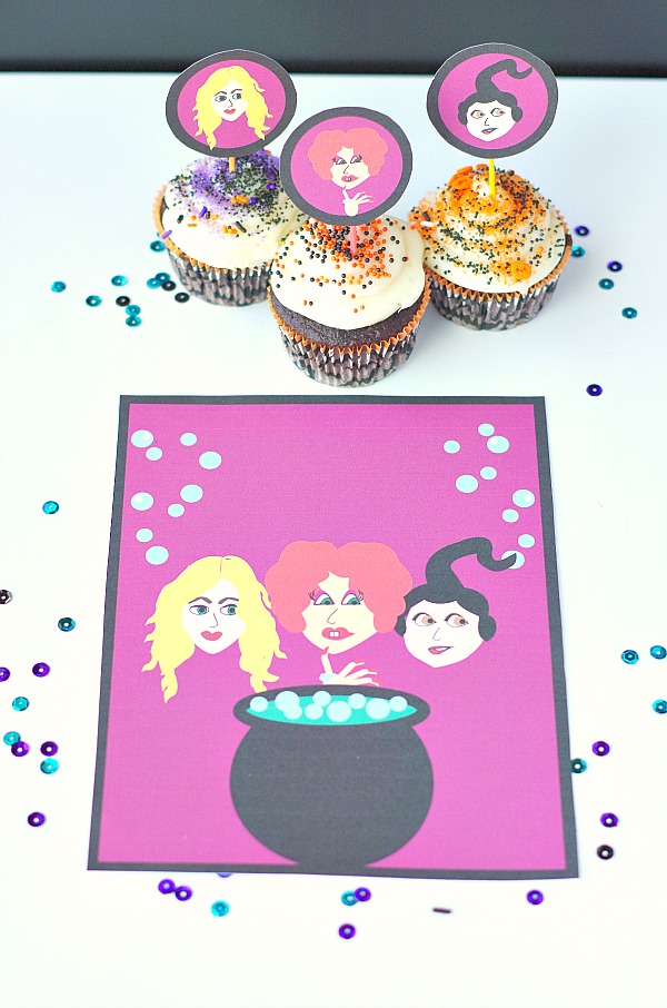 Free Printable Hocus Pocus toppers and sign
