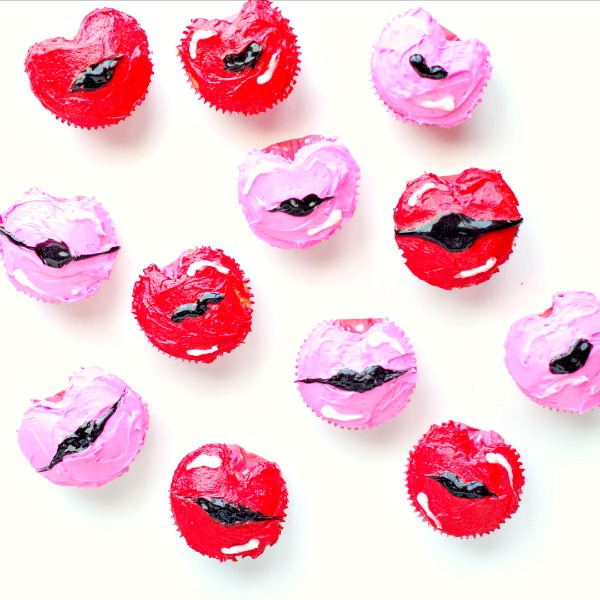 Lips cupcakes for Valentine's Day