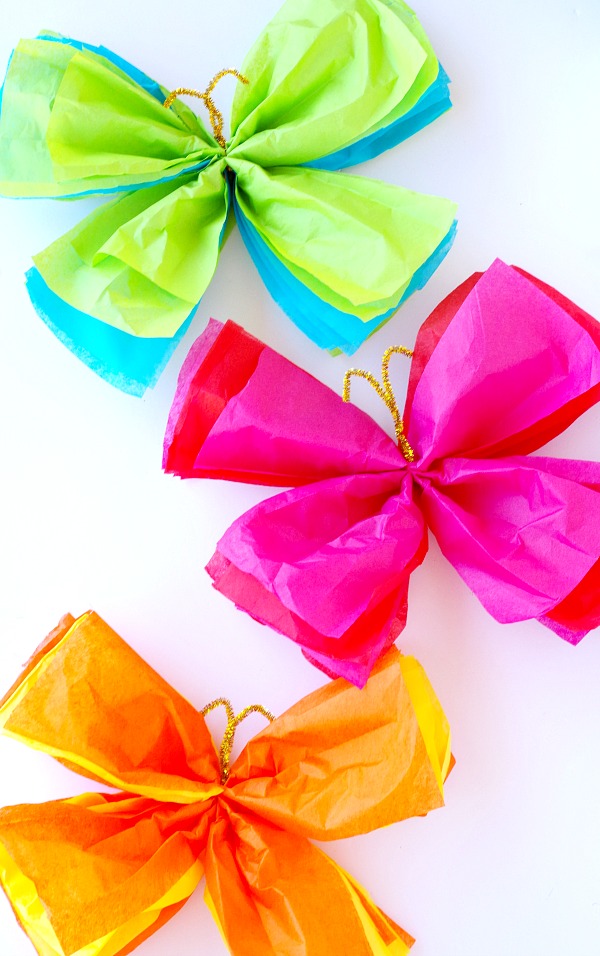 Colorful Tissue Paper Butterflies