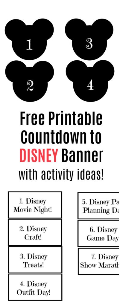 Free Printable Countdown to Disney Banner