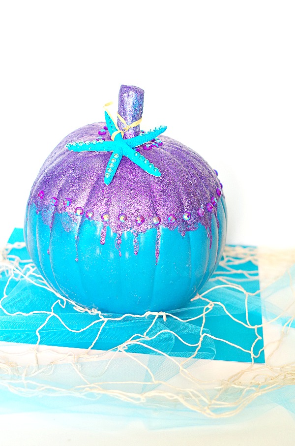 Sparkly DIY Mermaid Pumpkin