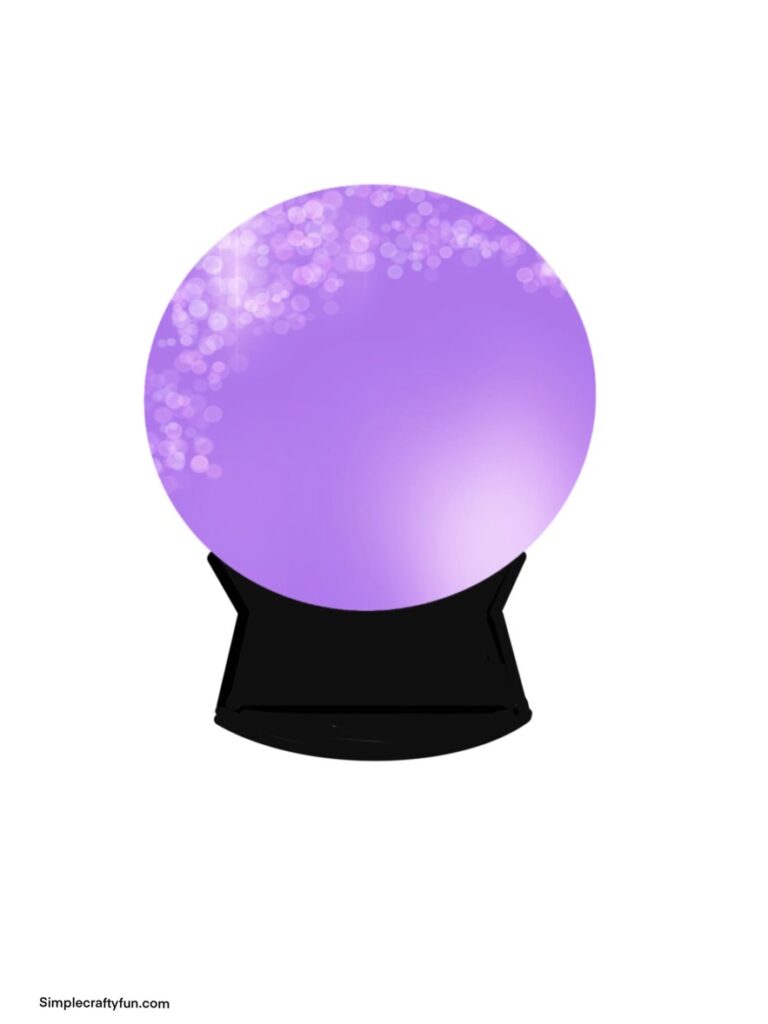 free printable colorful crystal ball template