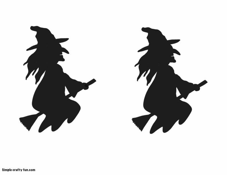 free printable flying witch outlines for pumpkin carving or crafts
