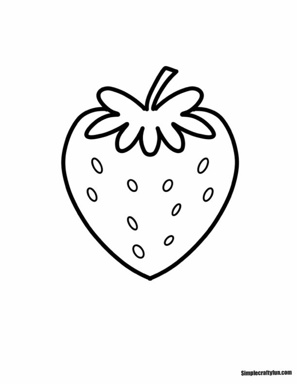 large strawberry coloring page and craft template