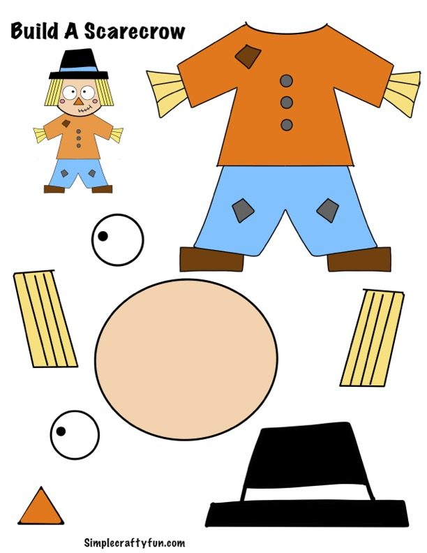 colorful build a scarecrow free printable