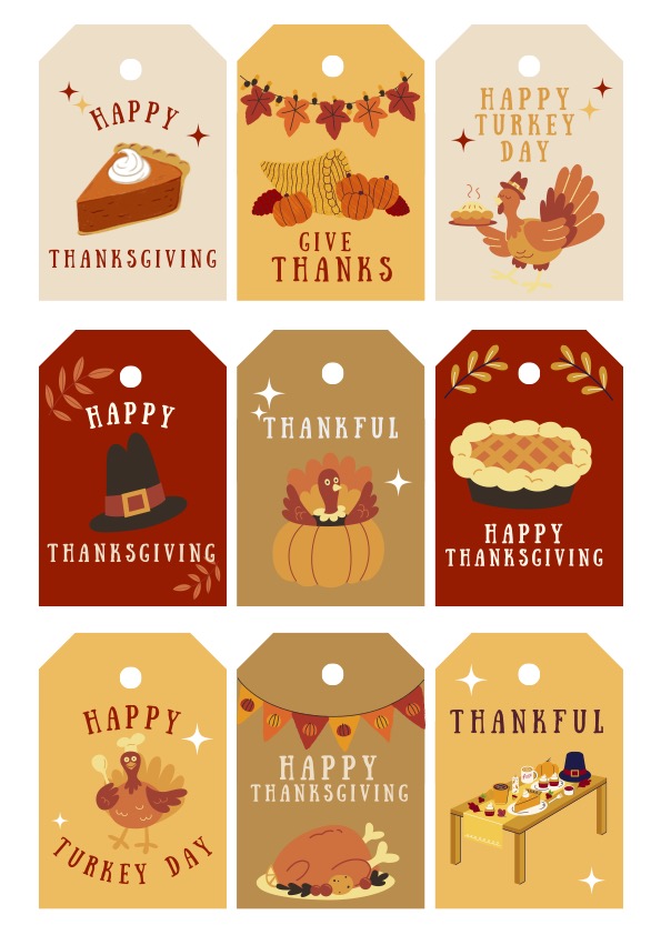 happy thanksgiving gift tags