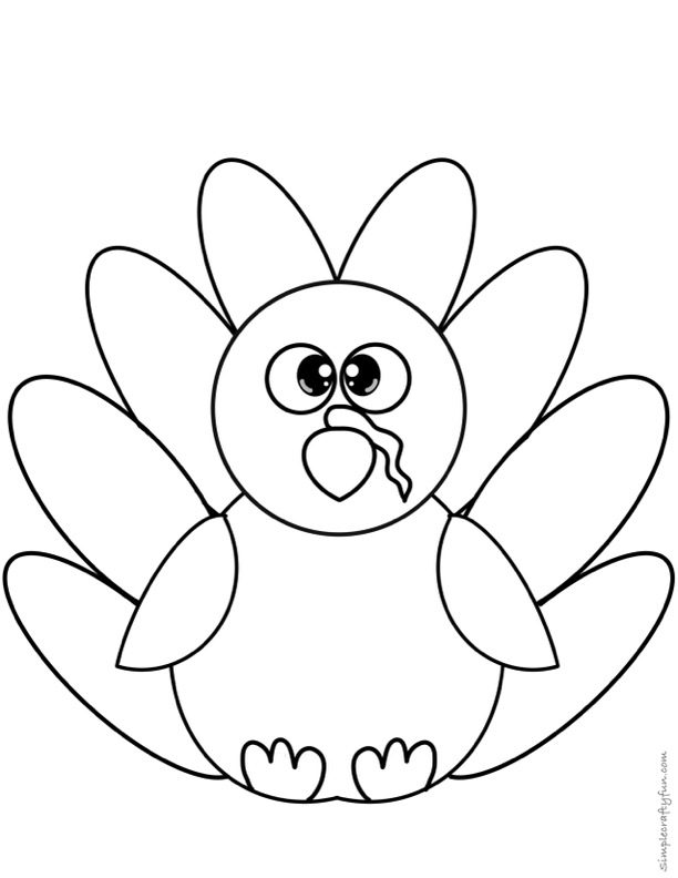 turkey template coloring page
