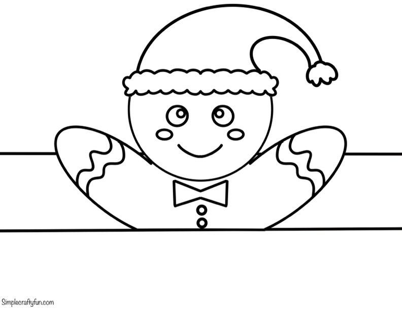 free printable Christmas Hat Gingerbread Coloring