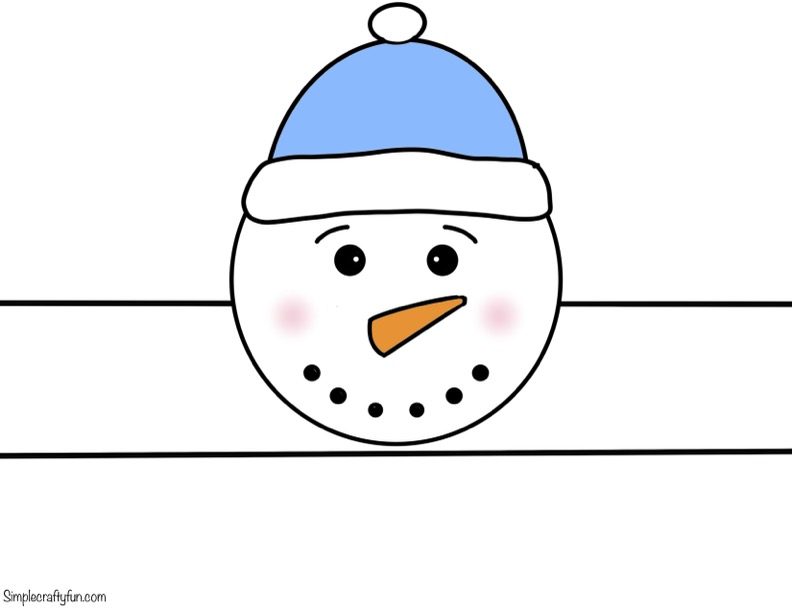 free printable Christmas Hat Snowman Color