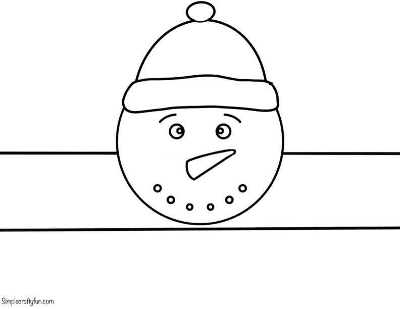 free printable Christmas Hat Snowman Coloring