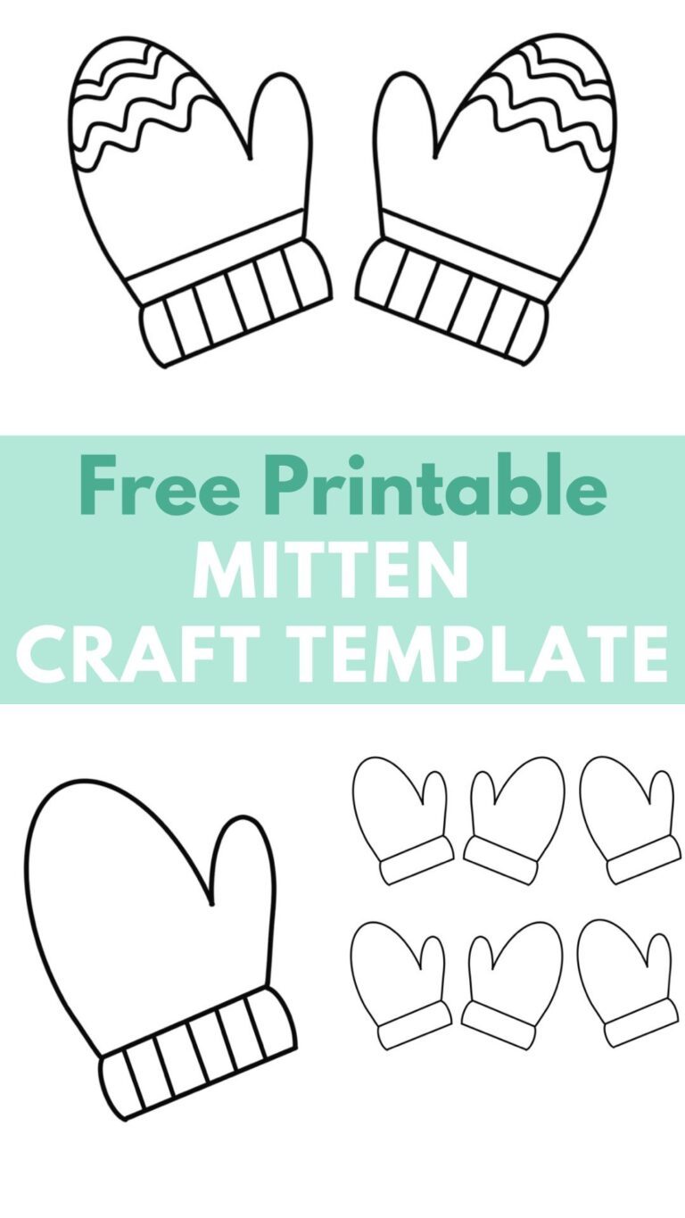 Free Printable Mittens Outline for Crafts