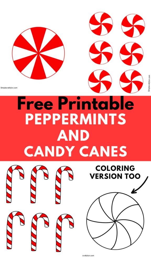 free printable templates for peppermints and candy canes