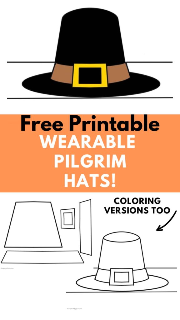 Free Printable Wearable Pilgrim Hats different designs