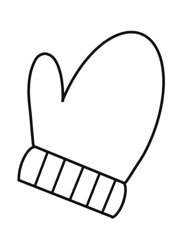mitten outline printable large right