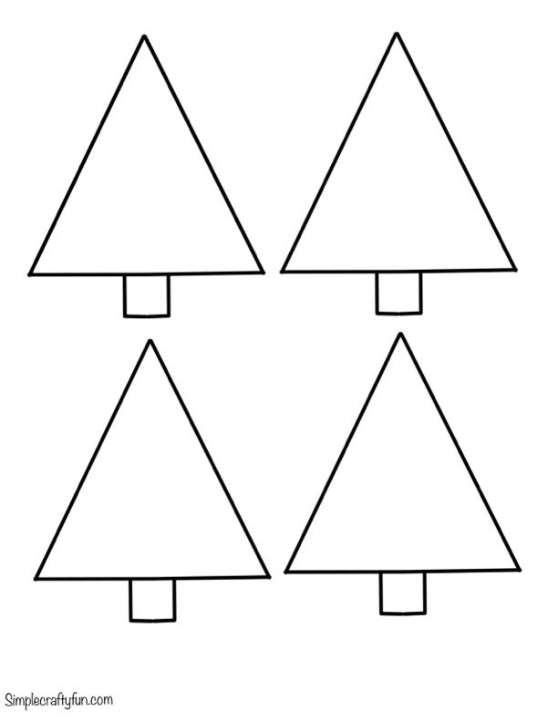 free printable Tree Christmas Triangle Medium