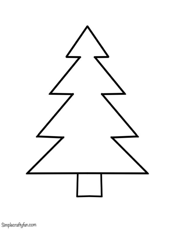 free printable Tree Christmas pointed large template