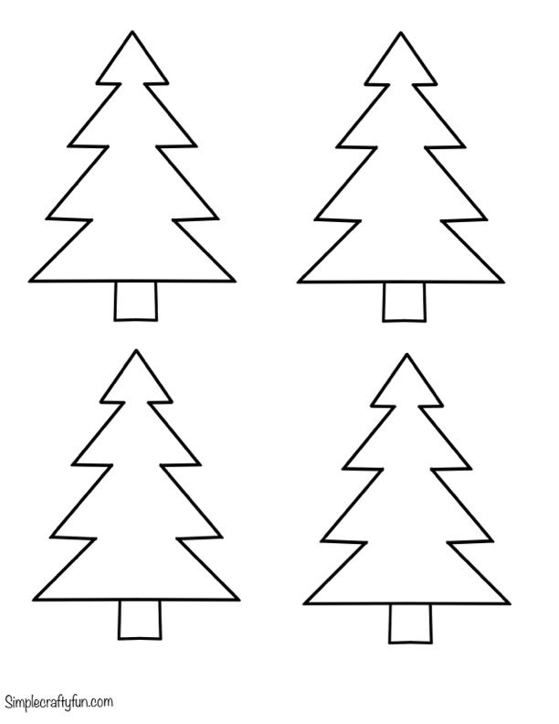 free printable Tree Christmas pointed medium