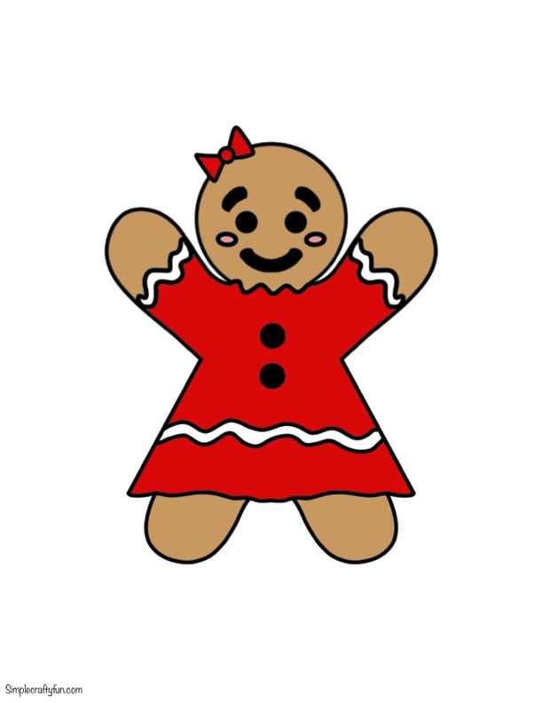 free printable gingerbread woman template in color