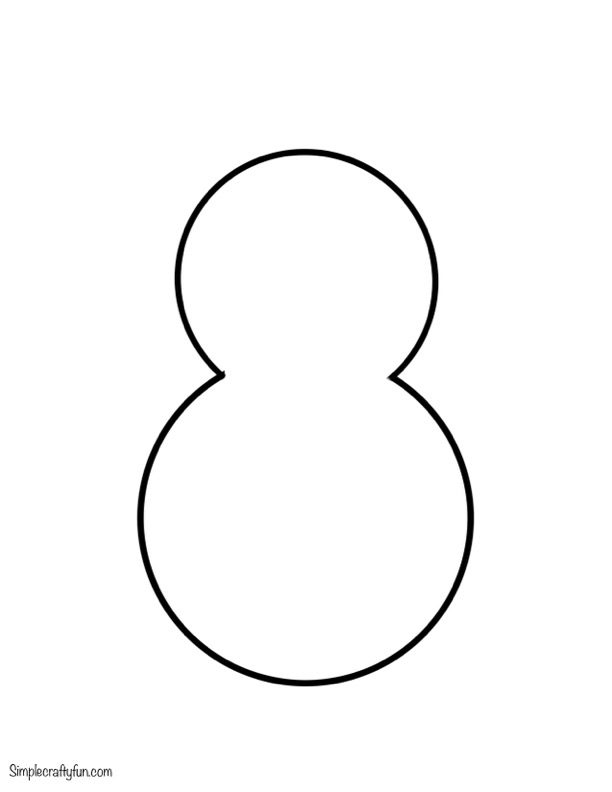 Snowman Outline large size for crafts