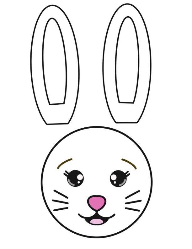 bunny face for bunny hat printable