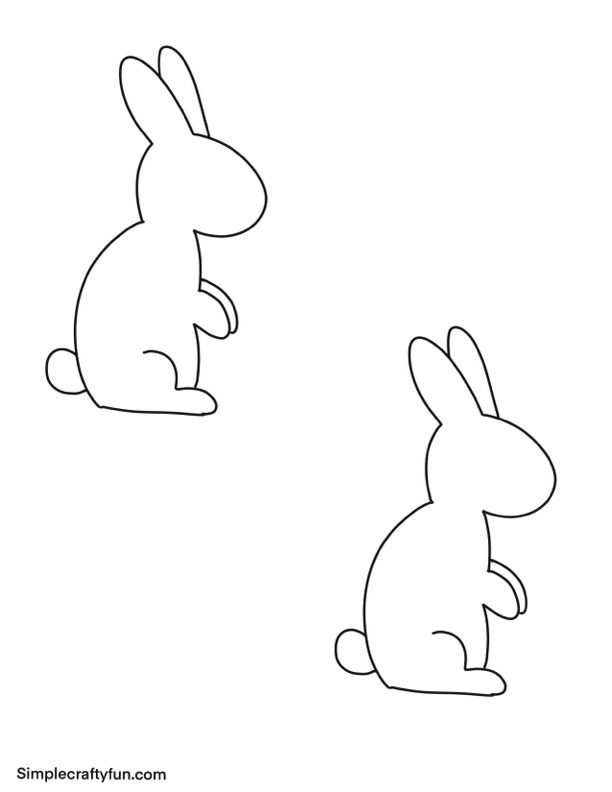 free printable medium bunny template standing up