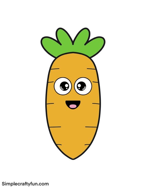 Carrot template large with cute face 