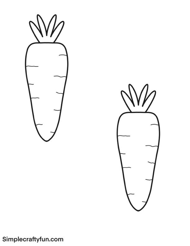 Carrot template medium pointed in black and white