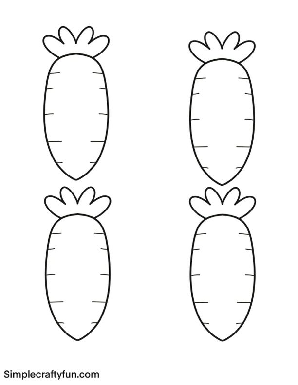 Carrot template small round in black and white