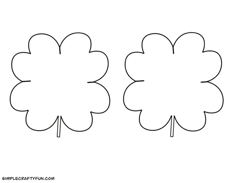 free printable four leaf clover template medium black and white