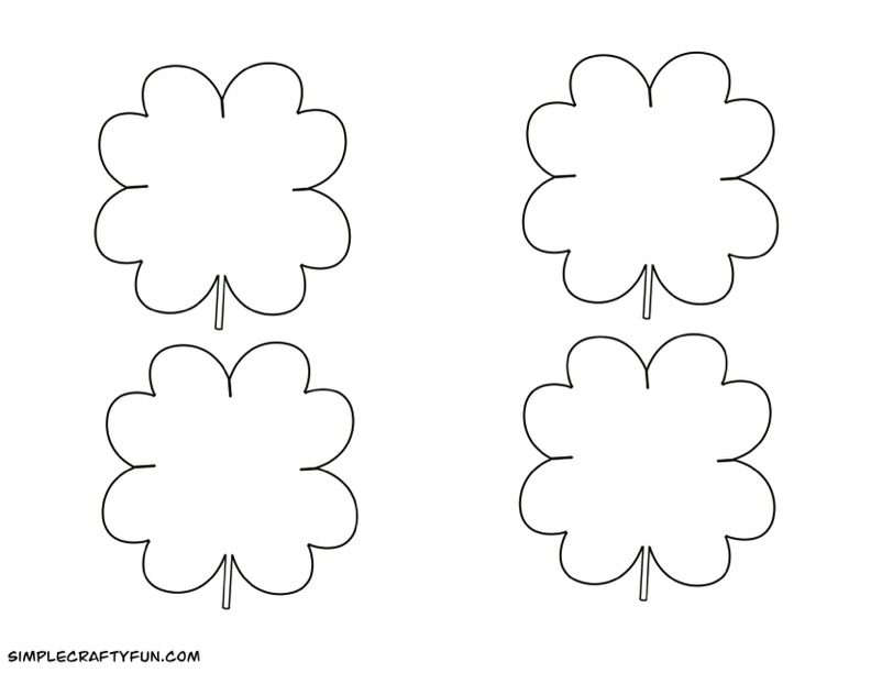free printable four leaf clover template small black and white