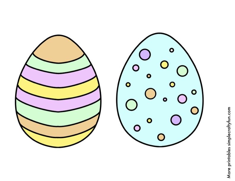 free printable Easter Egg Template Medium Stripes Color
