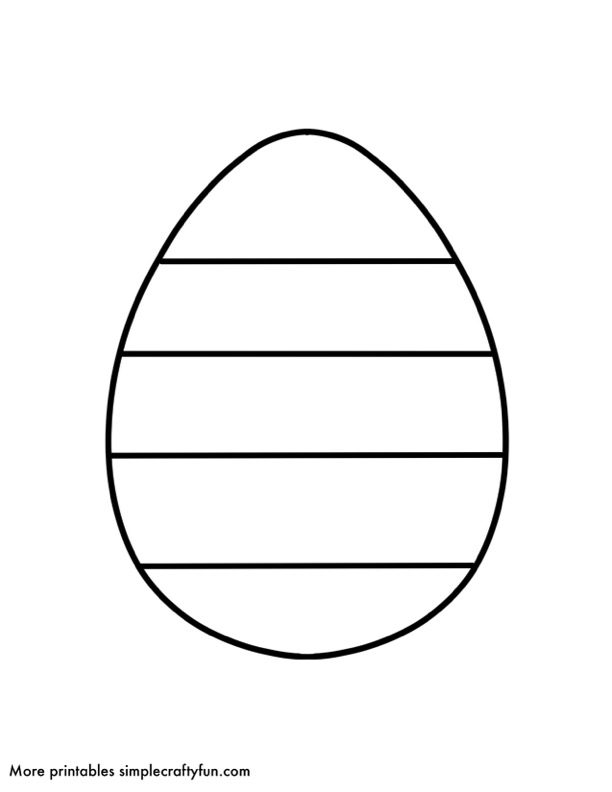Easter Egg Template with Stripes free printable