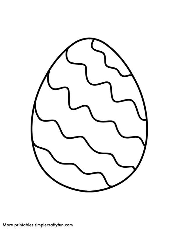 Easter Egg Template with Waves free printable