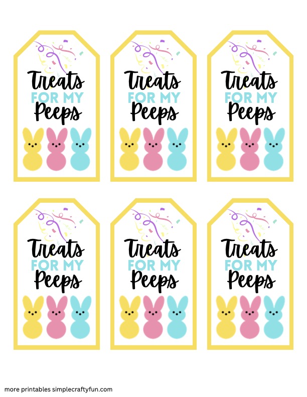 free printable Happy Easter Tag Peeps Treats