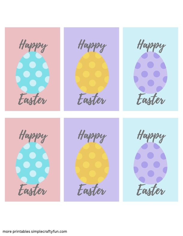 free printable Happy Easter Tag Rectangle Colorful Egg