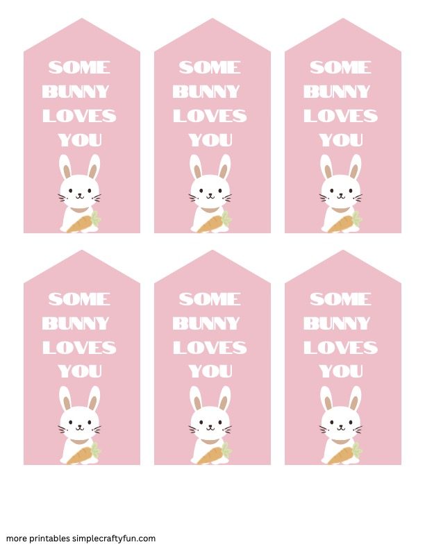 Happy Easter Tag Some Bunny loves you writing free printable