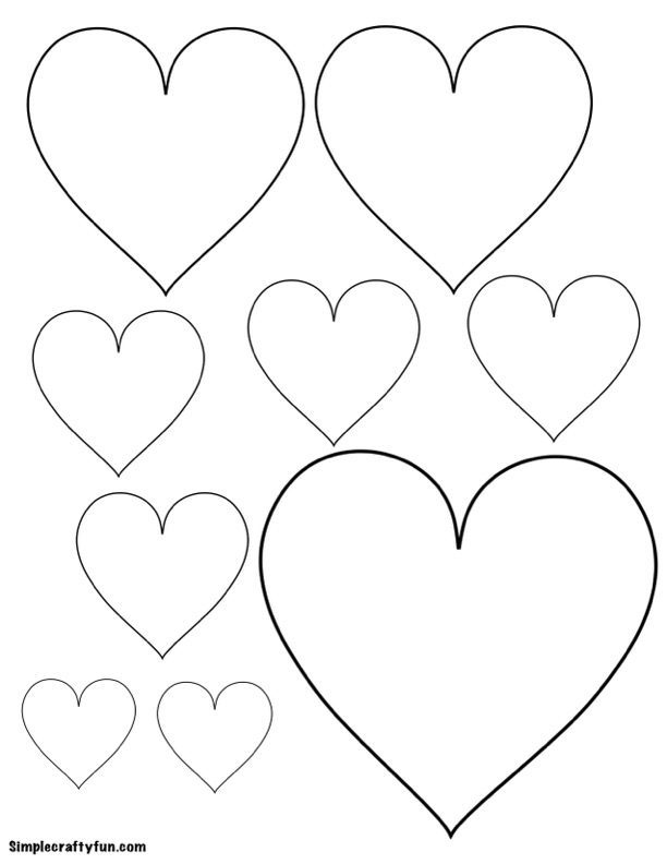 variety of heart stencil sizes