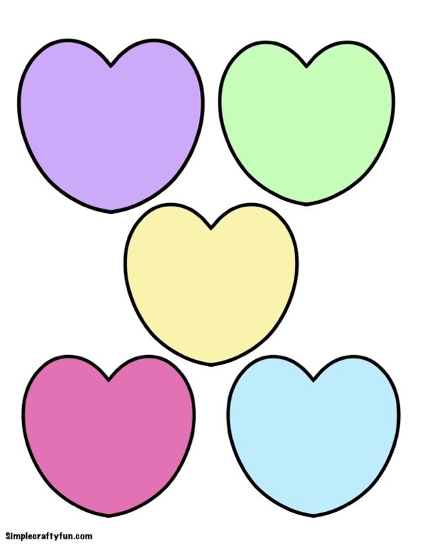 colorful hearts printable template